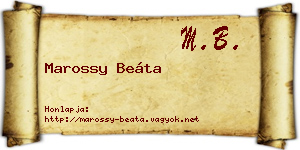 Marossy Beáta névjegykártya