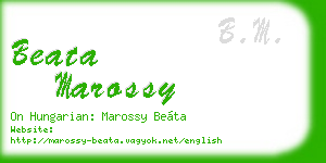 beata marossy business card